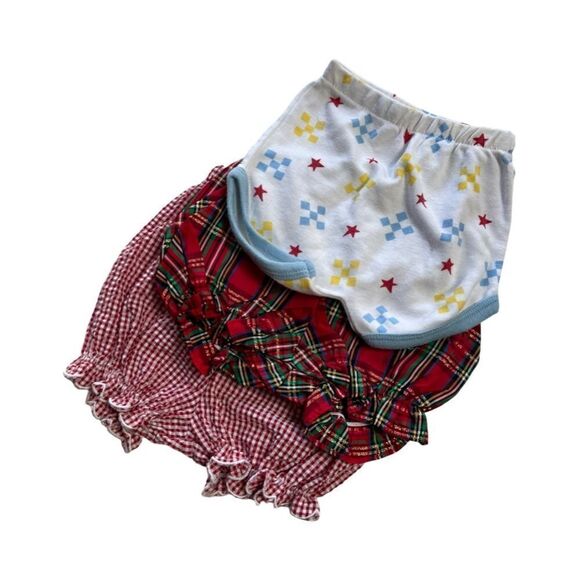 3 pairs of Vintage 3-6 Months Baby Shorts / Diaper Cover Bummies - Picture 1 of 3